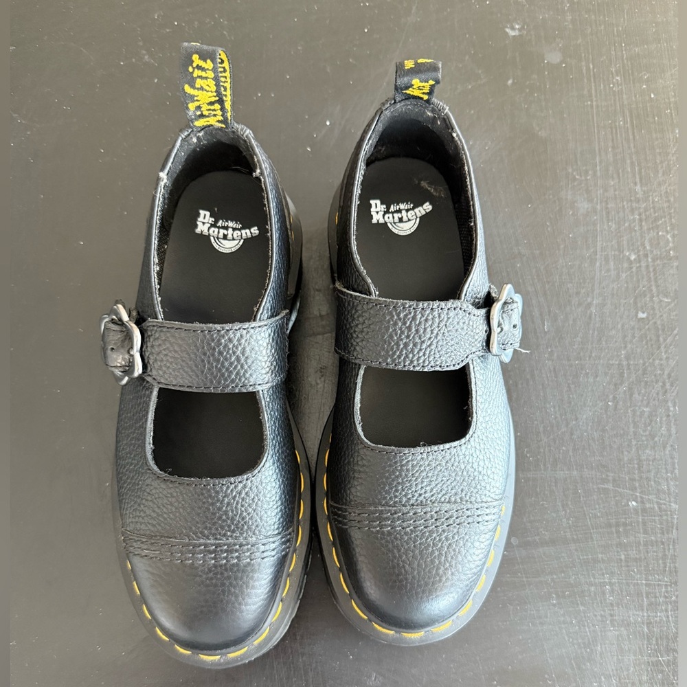 Dr. Martens Black Pebbled Leather Mary Janes